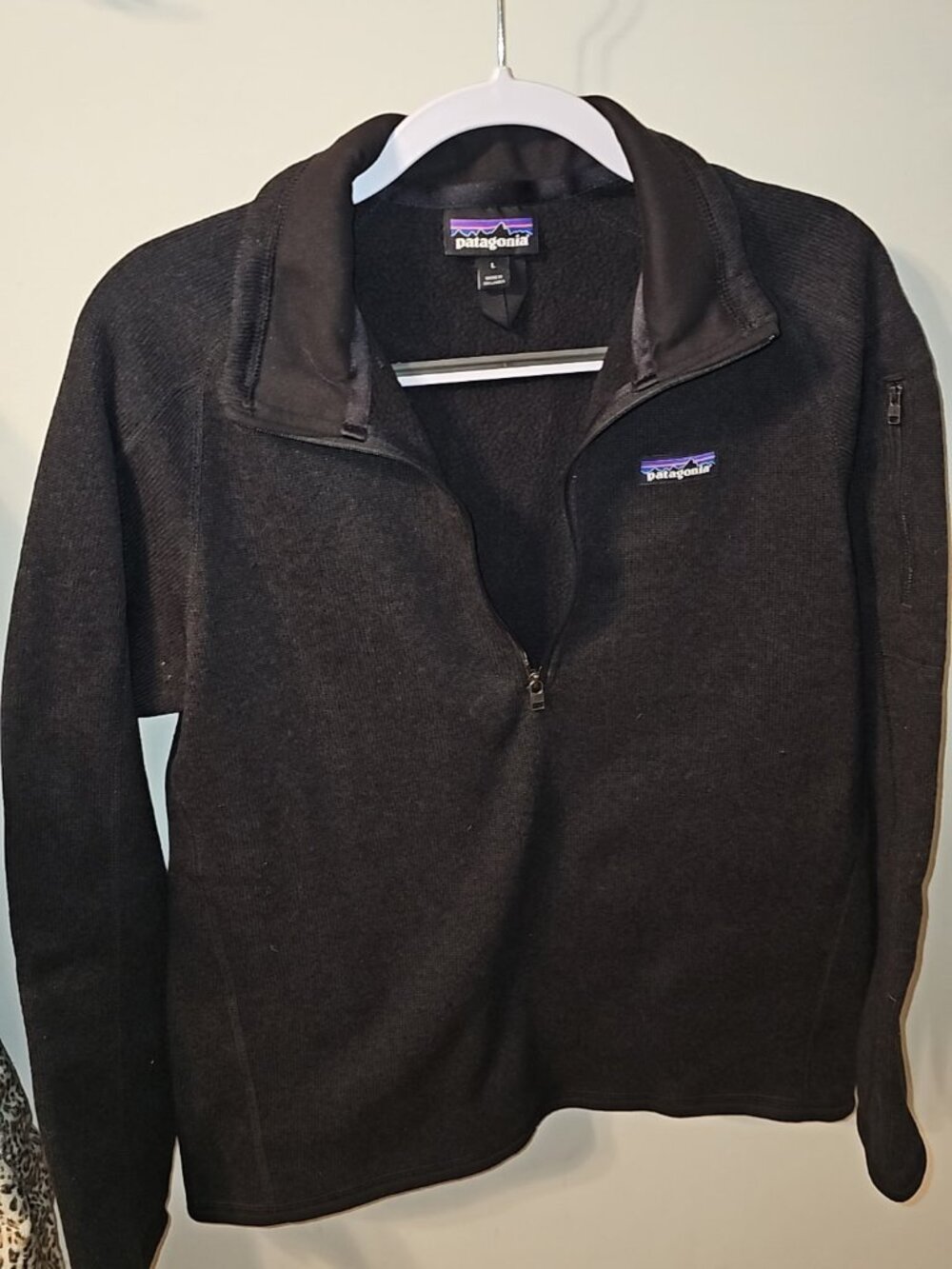 Patagonia Women's Better Sweater Zip Fleece Pullover, Black, Size Large